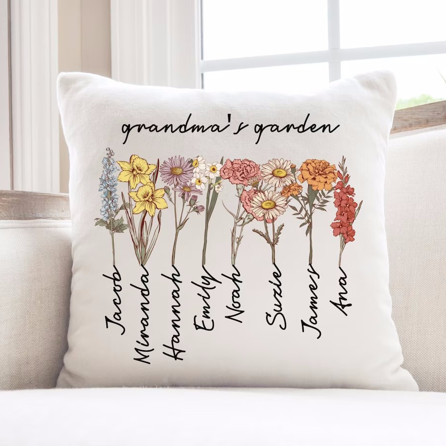 Custom Grandma's Garden Pillow